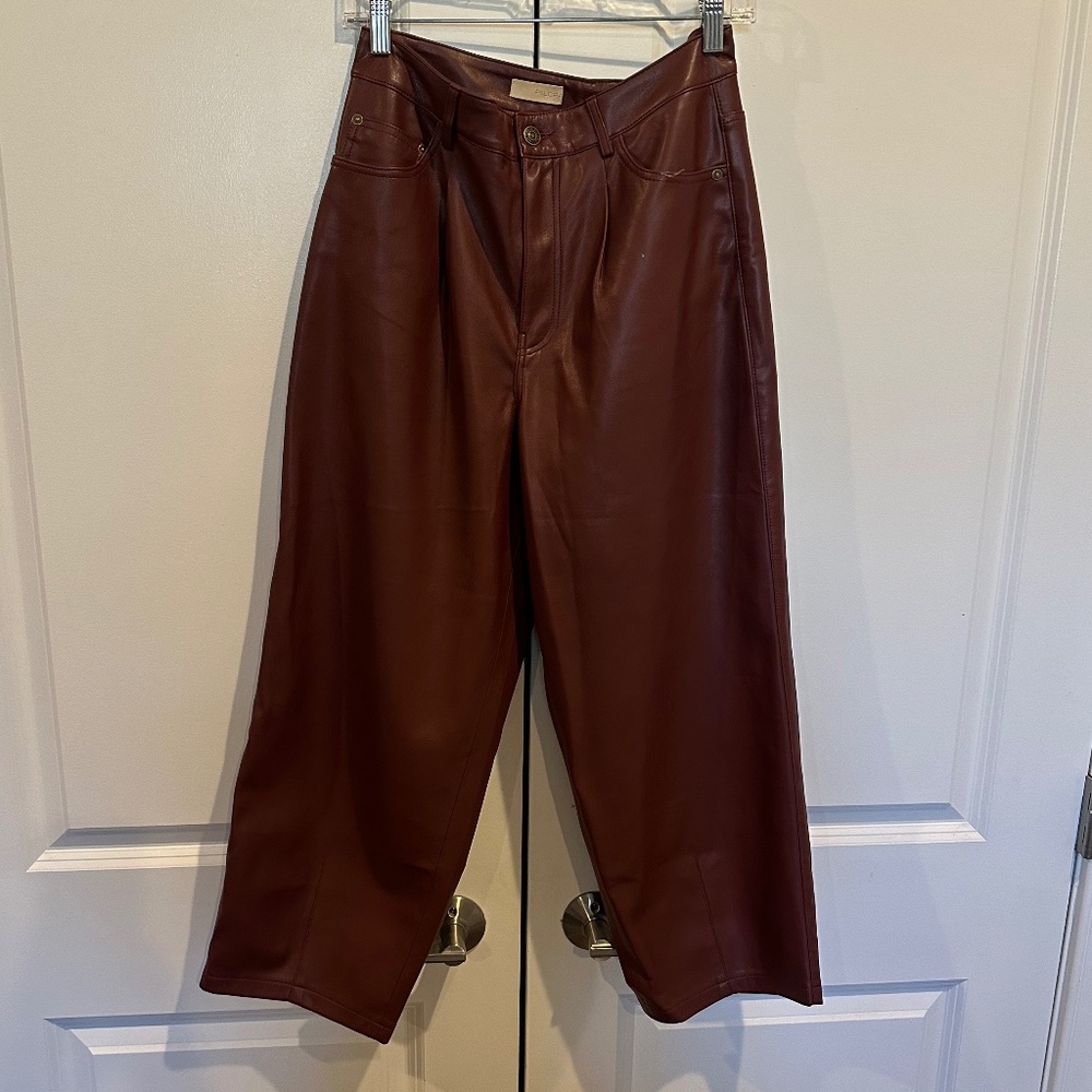 Anthropologie Pilcro The Breaker Cropped Faux Leather Pants